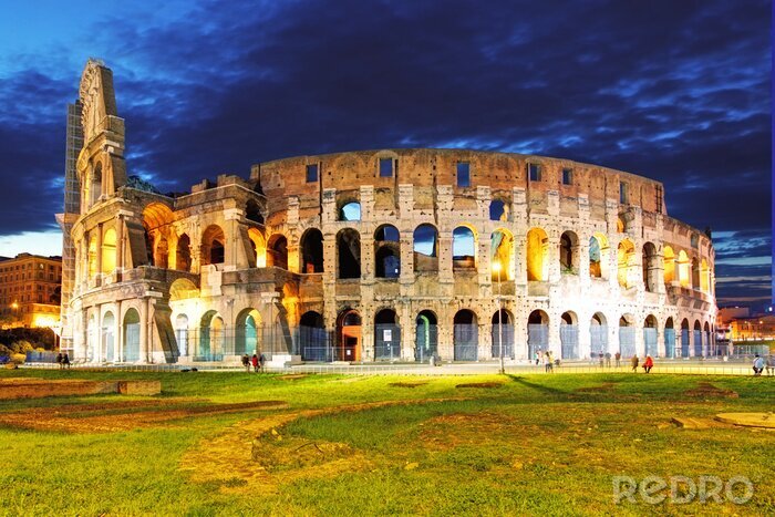 Canvas Avondzicht op het Colosseum