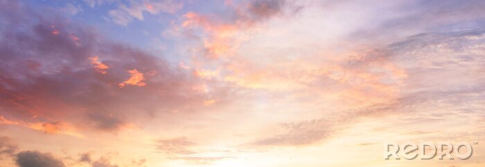 Canvas Background of colorful sky concept: Dramatic sunset with twilight color sky and clouds