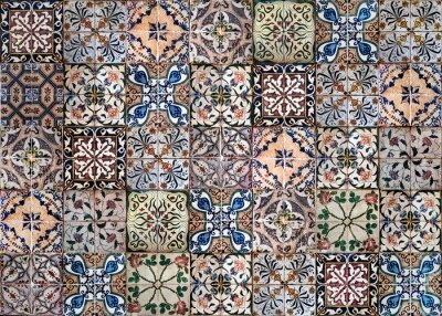 Canvas Background of vintage ceramic tiles