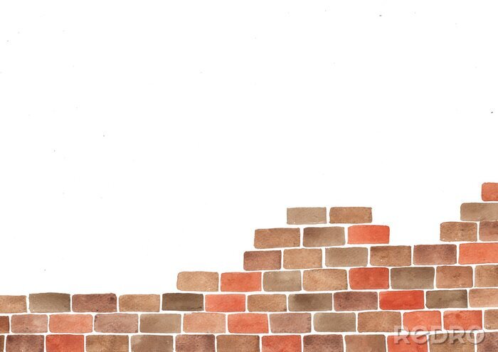 Canvas Bakstenen muur in opbouw