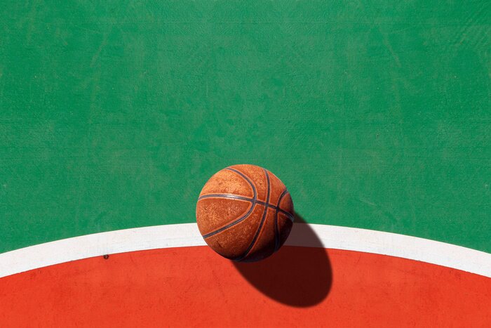 Canvas Bal op een gekleurd veld