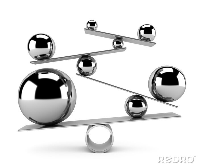 Canvas Balancerende metalen ballen