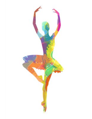Ballerina in abstracte kleuren