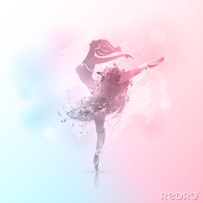 Canvas Ballerina in de dans achtergrond