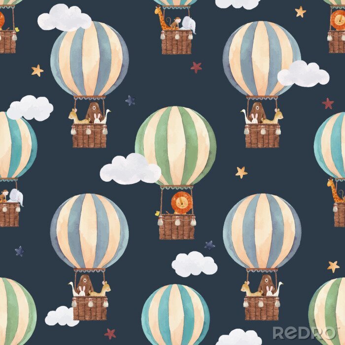 Canvas Ballon vliegende dieren