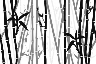 Canvas Bamboebos in grijstinten
