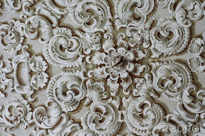 Canvas Barokke ornament detail plafond