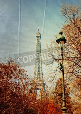 Canvas beautiful Parisian sunshine Eiffel Tower (nickname La dame de fer, the iron lady),The tower has become the most prominent symbol of both Paris and France