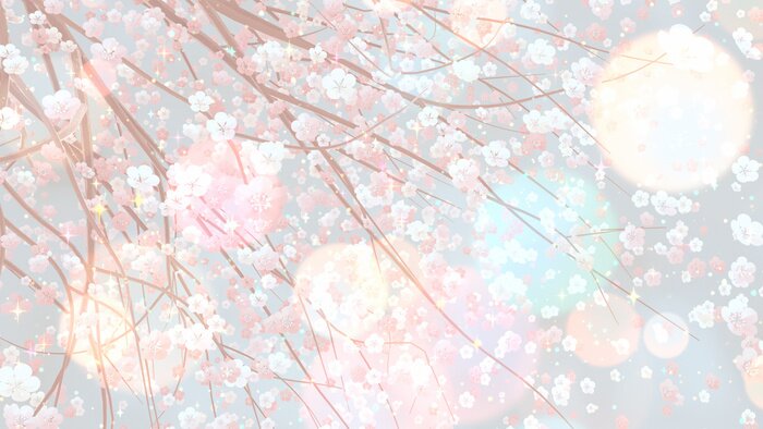 Canvas Beautiful sakura with glowing lights effect. 3d rendering picture.