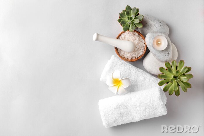 Canvas Beautiful spa composition on light background
