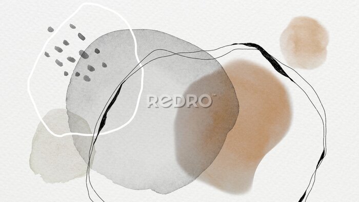 Canvas Beige aquarel abstractie