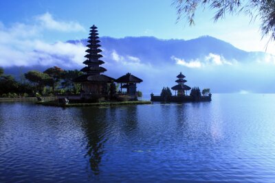 Canvas Bekijk knecht bij Lake Bali Indonesië