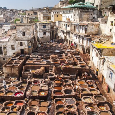 Canvas bekijken van de oude medina in Fes