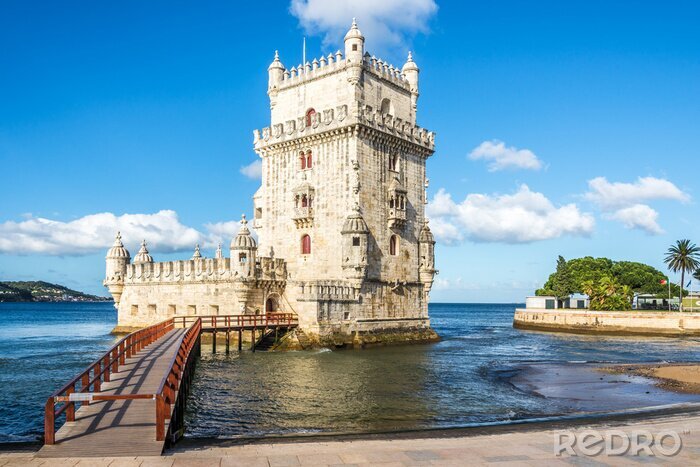 Canvas Belemtoren aan de rivieroever in Lissabon