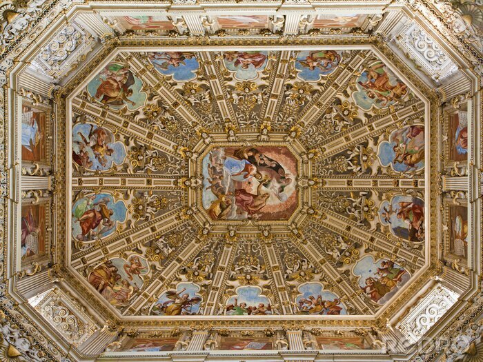 Canvas Bergamo - Koepel van de kathedraal van Santa Maria Maggiore