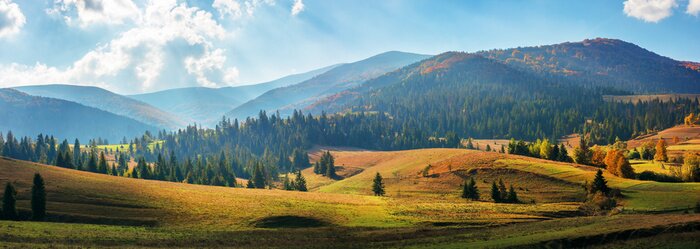 Canvas Bergpanorama in de herfst