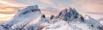 Canvas Bergtoppen in de winter