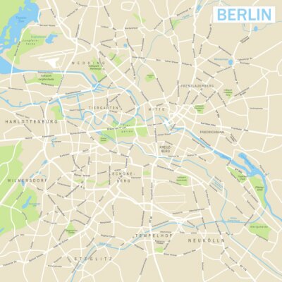Berlin Kaart - vector illustratie
