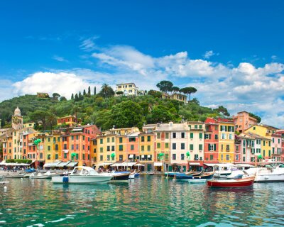 Canvas beroemde Portofino dorpje aan Ligurische kust