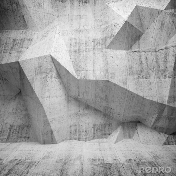 Canvas Betonnen muur met 3D-effect