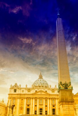 Canvas Bezienswaardigheden van het Vaticaan en Rome
