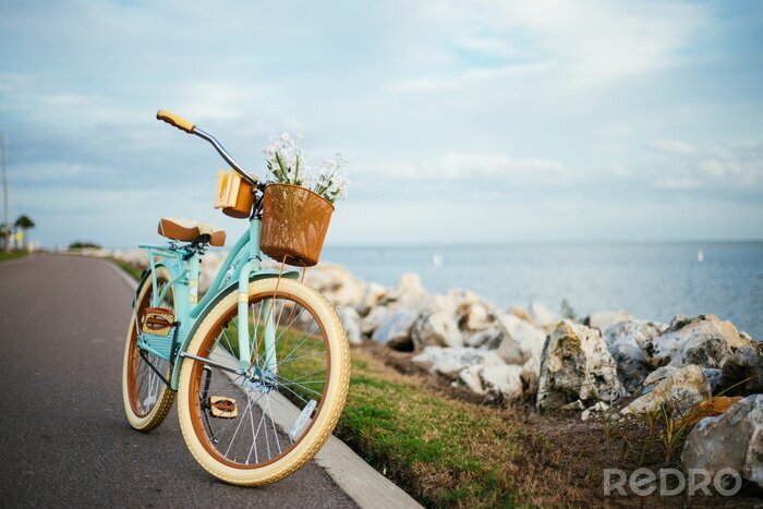 Canvas Bicycle by the beach