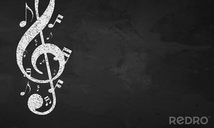 Canvas Blackboard Musical Notes