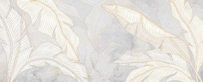 Canvas Bladerpatroon in pasteltinten