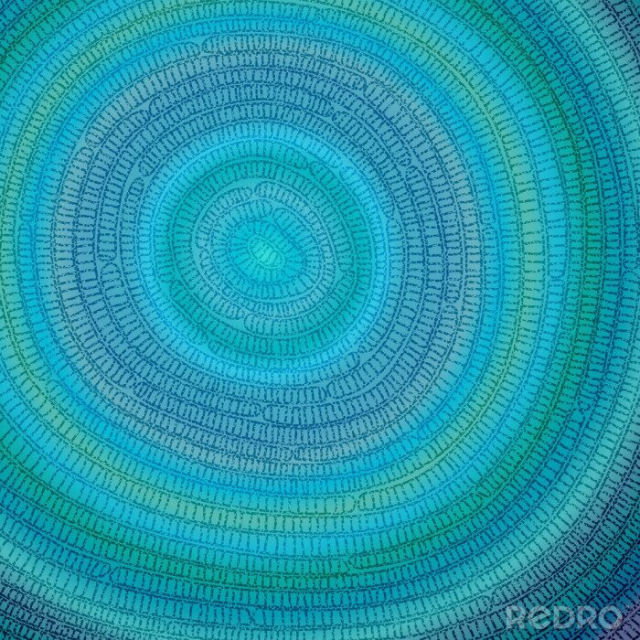 Canvas Blauw patroon in een cirkel.