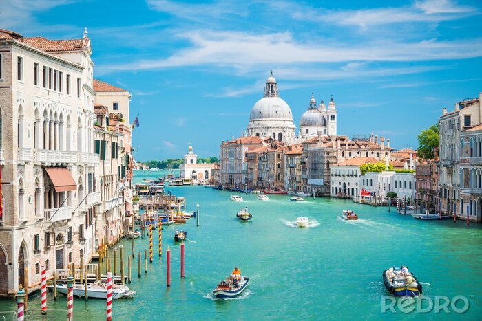 Canvas Blauw uitzicht op Venetië