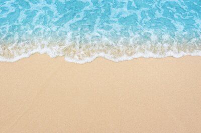 Canvas Blauw water en strand