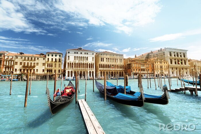 Canvas Blauw water in Venetië
