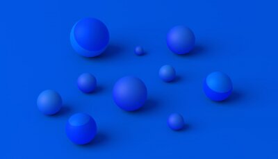 Canvas Blauwe ballen op een blauwe achtergrond