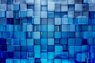 Canvas Blauwe blokken abstracte achtergrond