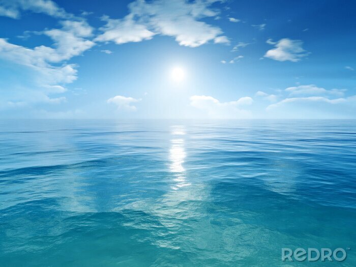 Canvas blauwe lucht oceaan