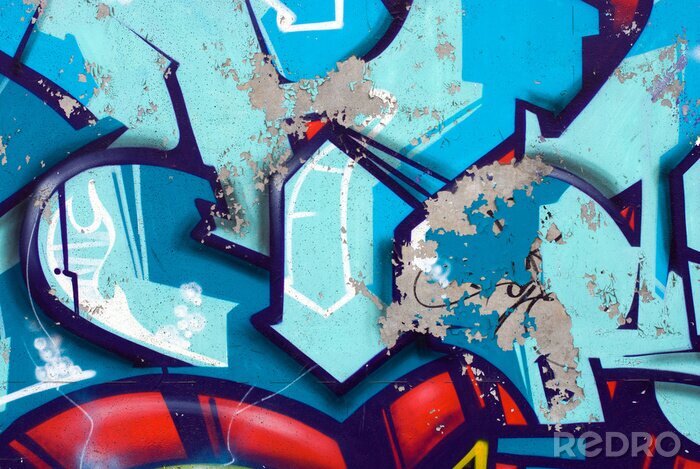 Canvas Blauwe pijlen graffiti