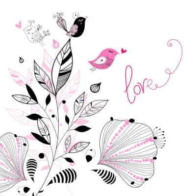 Bloemblaadjes en bladeren