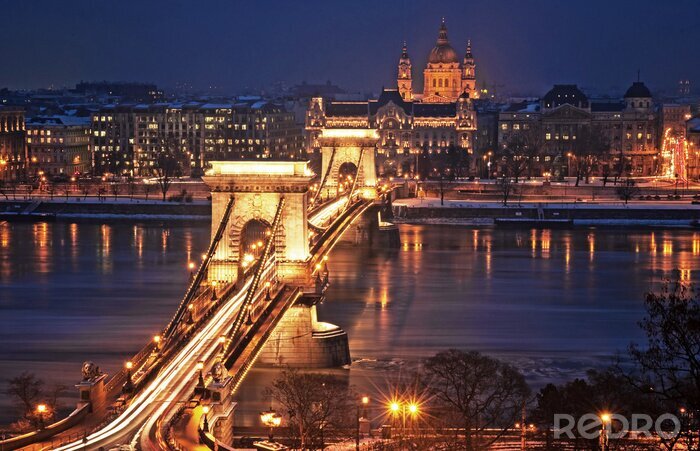 Canvas Boedapest in de winter