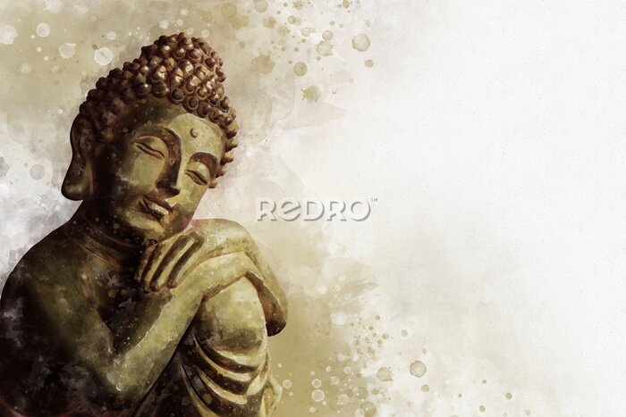 Canvas Boeddhisme als teken van vrede en wijsheid