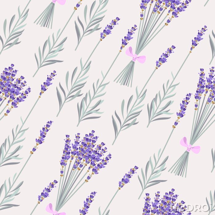 Canvas Boeket met lavendelbloemen