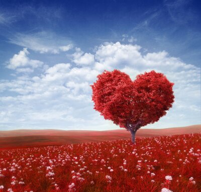 Boom in de vorm van hart, Valentijnsdag achtergrond,
