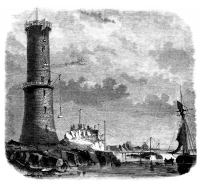 Canvas Bouw: Lighthouse - Phare - Leuchtturm - 19e eeuw