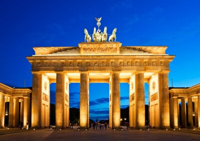 Canvas Brandenburger Tor Berlijn verlicht