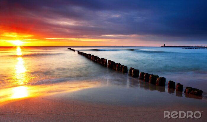 Canvas Breed strand en golfbrekers