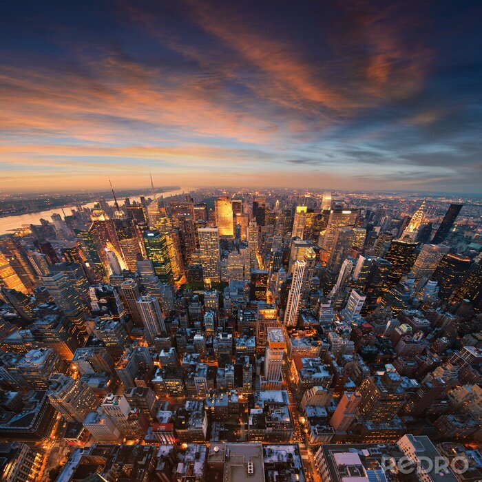 Canvas Breed uitzicht op New York City