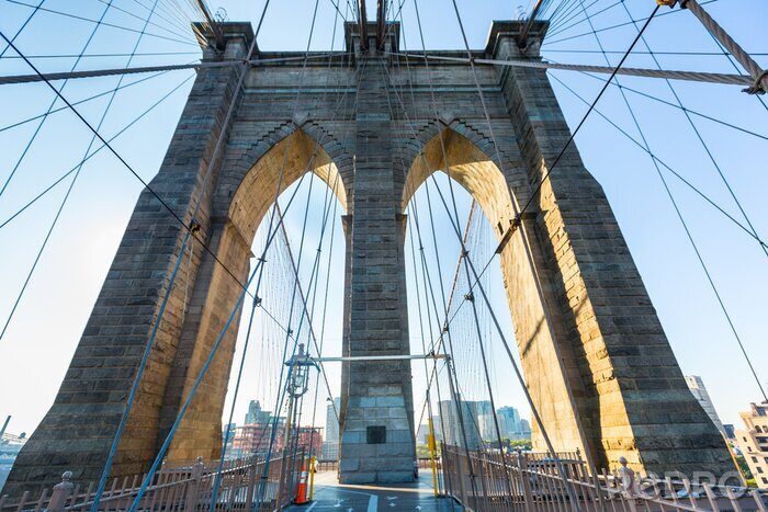 Canvas Brooklyn Bridge en kabels