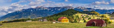 Canvas Bucegi bergen gezien vanaf Fundata vilage, Brasov, Roemenië