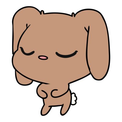 Canvas cartoon of cute kawaii bunny