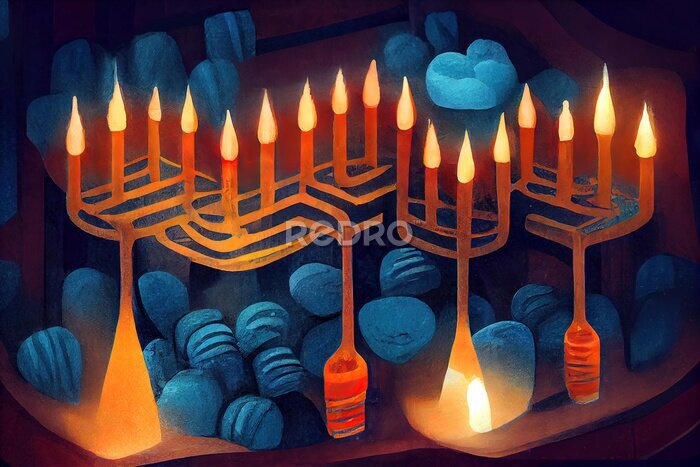 Canvas Chanoeka kaarsen