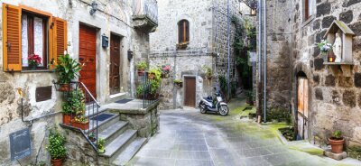 Canvas charmante straatjes van de oude Italiaanse dorpjes, Vitorchiano